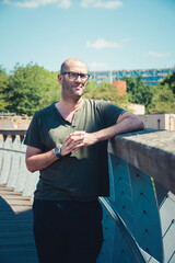 portrait photo of Adam Morgan outside