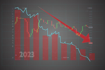 Global economic recession illustration image