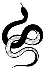 Snake logo. Isolated illustration black snake.