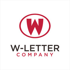 W letter logo design template