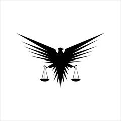 Eagle Bird With Justice Logo Design Template