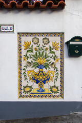 Old street art of Portuguese tiles (azulejos)