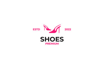 Fototapeta premium Creative high heels shoes logo design vector illustration