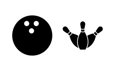 Bowling icon vector for web and mobile app. bowling ball and pin sign and symbol.