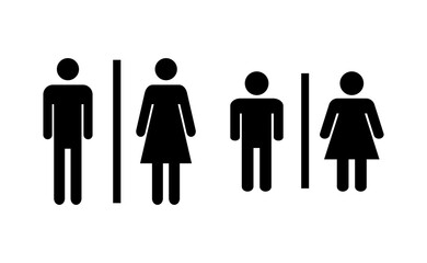 Toilet icon vector for web and mobile app. Girls and boys restrooms sign and symbol. bathroom sign. wc, lavatory