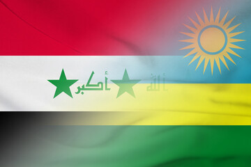 Iraq and Rwanda official flag international relations RWA IRQ