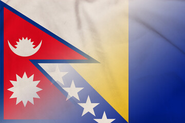 Nepal and Bosnia and Herzegovina official flag transborder contract BIH NPL