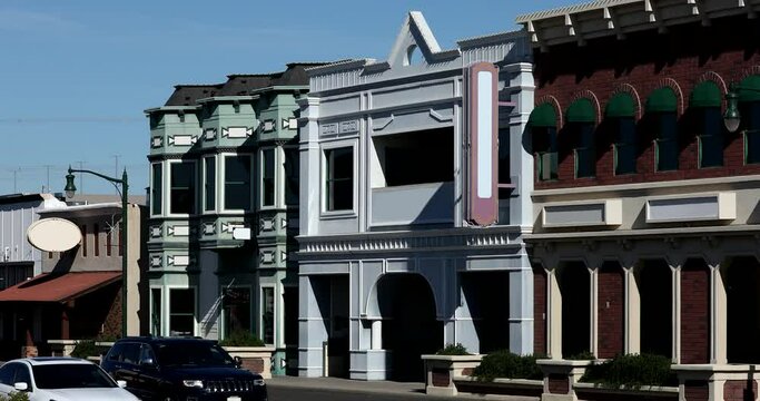 Afternoon view of the historic downtown of Gilbert, Arizona, USA.