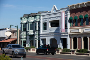 Afternoon view of the historic downtown of Gilbert, Arizona, USA.