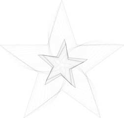 Obraz premium Estrella de 5 puntas con volumen en 3D hecha con lineas