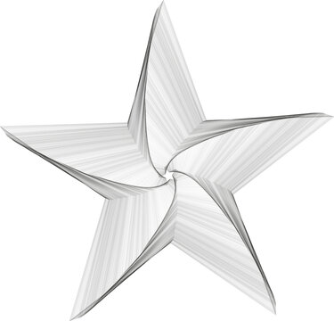 Estrella de 5 puntas con volumen en 3D hecha con lineas