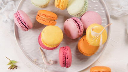 French sweet macarons