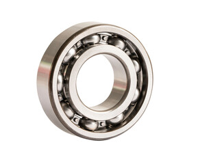 Ball bearing stainless metal roller for machine industrial, angular contact isolated on white...