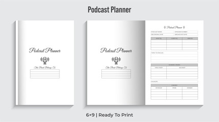 Editable Podcast Planner Kdp Interior Design V-1