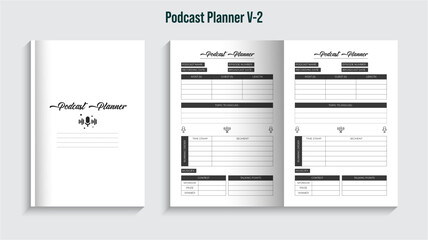 Editable Podcast Planner Kdp Interior Design V-2