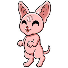 Cute sphynx cat cartoon standing