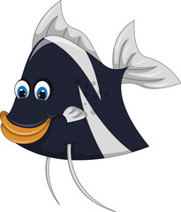 Fototapeta premium angel fish fresh water funny cartoon vector illustration