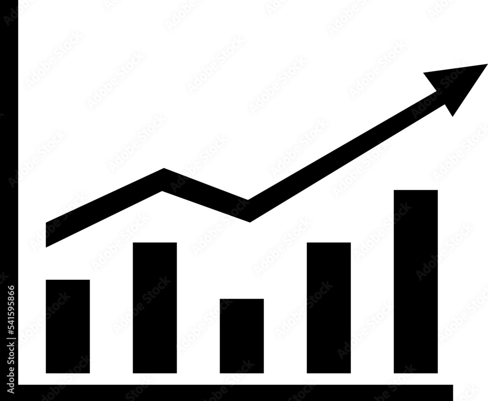 Poster growing graph icon. growing graph vector icon. infographic icon