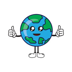 planet earth vector cartoon illustration.