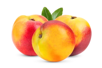 Tuinposter Nectarine fruit isolated on transparent png © supamas