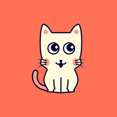 Modern cute cat character illustration design