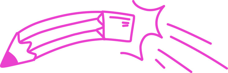 hand drawing purple pencil doodle