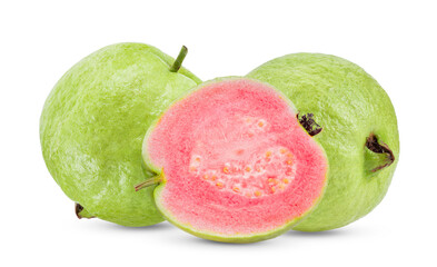 Pink Guava fruit isolated on  transparent png