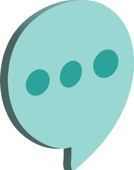 3D illustration render blue symbol round cloud chat or text message on transparent background