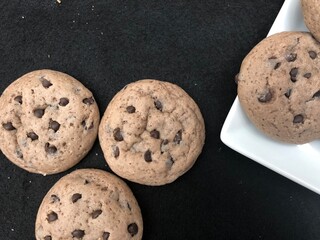 Artisanal cookies with chocolate chismas and added