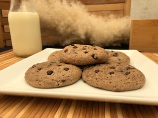 Artisanal cookies with chocolate chismas and added