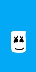Mr Marshmellow icon isolated in blue background 
