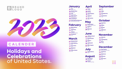 2023 united states calendar of holidays and celebrations