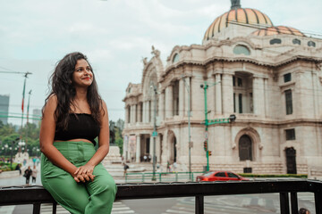 beautiful indian girl traveling alone