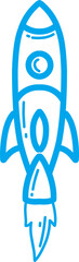 Hand draw Rocket doodle