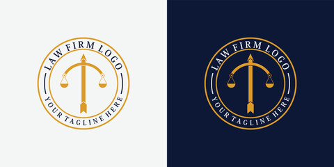 arrow law logo with creative modern concept premium vector
