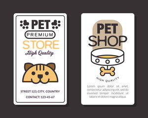 Pet Premium Shop or Store Banner Design with Logo Vector Template