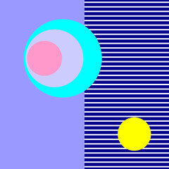 3D punchy illustration background with circles and stripes. Punchy Vector. Modern geometric abstract background covers. Gradient shapes composition, punchy vector covers design.

