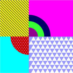 3D punchy illustration background with circles and stripes. Punchy Vector. Modern geometric abstract background covers. Gradient shapes composition, punchy vector covers design.

