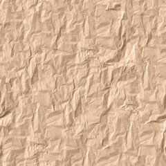 Seamless Crumpled Paper Texture. Rough, folded material. Inspiring background for design, advertising, 3d. Empty space for inscriptions. A sheet of parchment, cardboard, scrapbooking paper.
