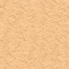 Seamless Crumpled Paper Texture. Rough, folded material. Inspiring background for design, advertising, 3d. Empty space for inscriptions. A sheet of parchment, cardboard, scrapbooking paper.
