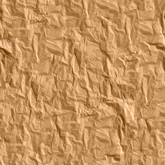 Seamless Crumpled Paper Texture. Rough, folded material. Inspiring background for design, advertising, 3d. Empty space for inscriptions. A sheet of parchment, cardboard, scrapbooking paper.
