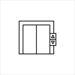 elevator icon, lift line symbol on white background. vector illustration eps10