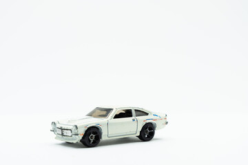 White American Muscle car toy on white background