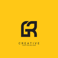 Minimal Creative Initial Based GR, RG logo. Letter GR, RG creative elegant Monogram with black color. - obrazy, fototapety, plakaty