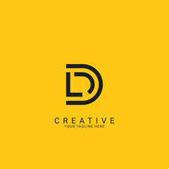 Minimal Creative Initial Based LD, DL logo. Letter LD, DL creative elegant Monogram with black color. - obrazy, fototapety, plakaty