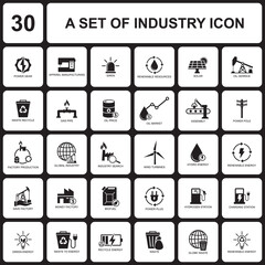 a set of industry icon , a set of electric icon