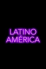 High quality illustration. Purple neon sign on a dark isolated background with the word Latin America. Bright sign for designs or graphic resources