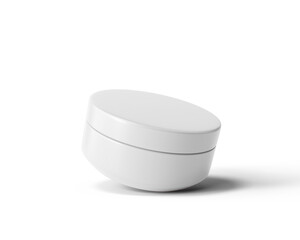 Plastic Cosmetic Cream Jar with transparent background.