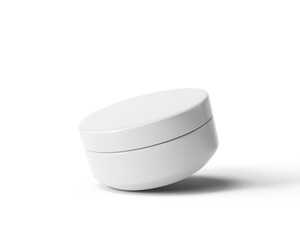 Plastic Cosmetic Cream Jar with transparent background.