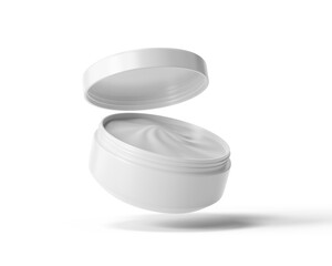 Plastic Cosmetic Cream Jar with transparent background.